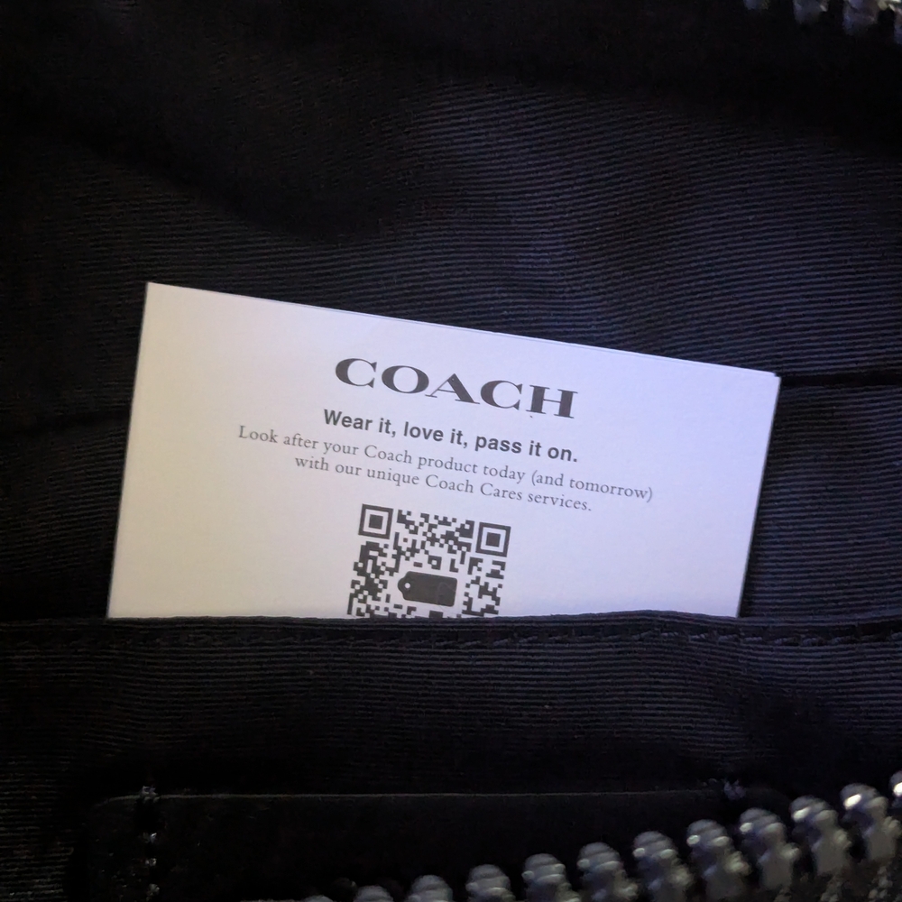 Coach Black Leather Belt Bag with Front Pocket - Picture 13 of 13
